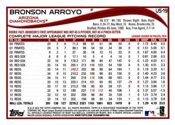 2014 Topps Update - Red Foil #US-19 Bronson Arroyo Back