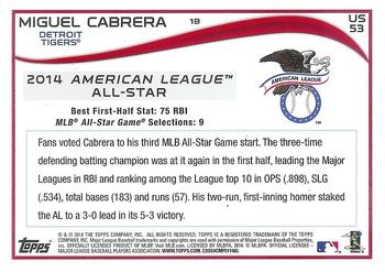 2014 Topps Update - Red Foil #US-53 Miguel Cabrera Back