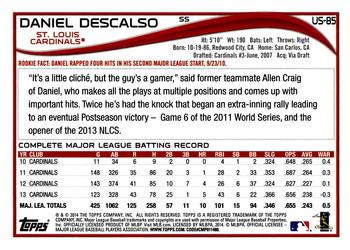 2014 Topps Update - Red Foil #US-85 Daniel Descalso Back