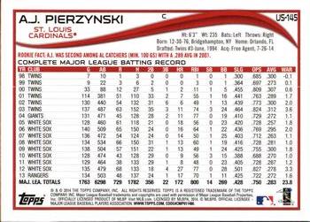 2014 Topps Update - Red Foil #US-145 A.J. Pierzynski Back