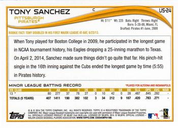 2014 Topps Update - Red Foil #US-24 Tony Sanchez Back