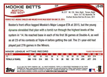 2014 Topps Update - Red Foil #US-26 Mookie Betts Back