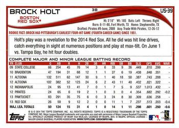 2014 Topps Update - Red Foil #US-39 Brock Holt Back