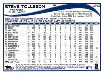 2014 Topps Update - Red Foil #US-47 Steve Tolleson Back