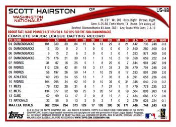 2014 Topps Update - Red Foil #US-48 Scott Hairston Back