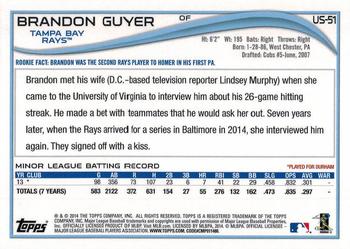 2014 Topps Update - Red Foil #US-51 Brandon Guyer Back