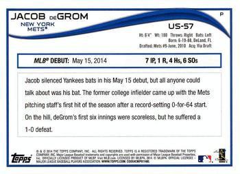 2014 Topps Update - Red Foil #US-57 Jacob deGrom Back