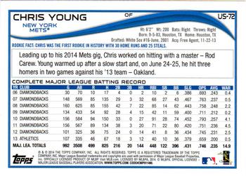 2014 Topps Update - Red Foil #US-72 Chris Young Back