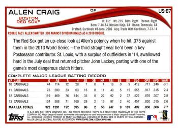 2014 Topps Update - Red Foil #US-87 Allen Craig Back