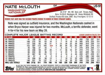 2014 Topps Update - Red Foil #US-91 Nate McLouth Back
