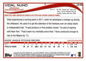 2014 Topps Update - Red Foil #US-95 Vidal Nuno Back