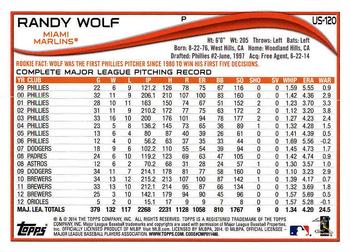 2014 Topps Update - Red Foil #US-120 Randy Wolf Back