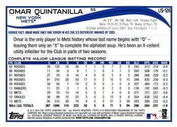 2014 Topps Update - Red Foil #US-126 Omar Quintanilla Back