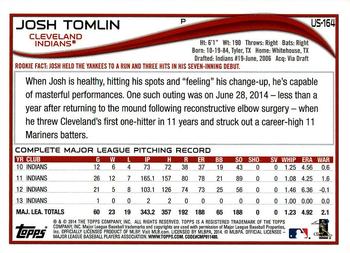 2014 Topps Update - Red Foil #US-164 Josh Tomlin Back