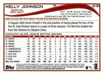 2014 Topps Update - Red Foil #US-183 Kelly Johnson Back