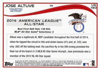 2014 Topps Update - Red Foil #US-190 Jose Altuve Back