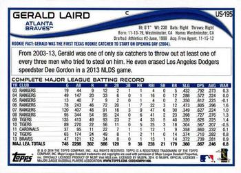 2014 Topps Update - Red Foil #US-195 Gerald Laird Back