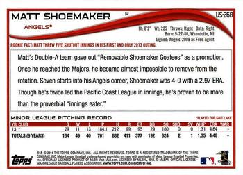 2014 Topps Update - Red Foil #US-268 Matt Shoemaker Back