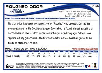 2014 Topps Update - Red Foil #US-276 Rougned Odor Back
