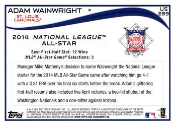 2014 Topps Update - Red Foil #US-289 Adam Wainwright Back
