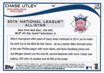 2014 Topps Update - Red Foil #US-292 Chase Utley Back