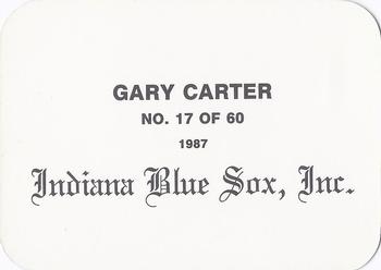 1987 Indiana Blue Sox (unlicensed) #17 Gary Carter Back