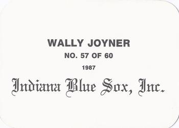 1987 Indiana Blue Sox (unlicensed) #57 Wally Joyner Back