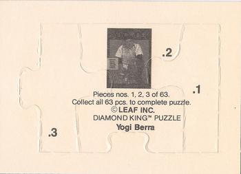 1990 Leaf - Yogi Berra Puzzle #1-3 Yogi Berra Back