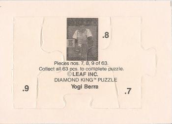 1990 Leaf - Yogi Berra Puzzle #7-9 Yogi Berra Back