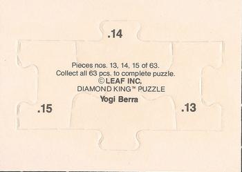 1990 Leaf - Yogi Berra Puzzle #13-15 Yogi Berra Back
