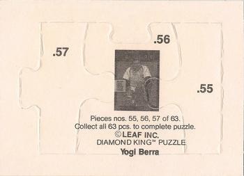 1990 Leaf - Yogi Berra Puzzle #55-57 Yogi Berra Back