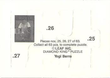 1990 Leaf - Yogi Berra Puzzle #25-27 Yogi Berra Back