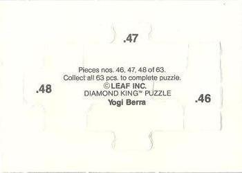 1990 Leaf - Yogi Berra Puzzle #46-48 Yogi Berra Back