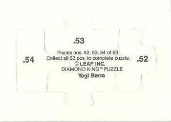 1990 Leaf - Yogi Berra Puzzle #52-54 Yogi Berra Back