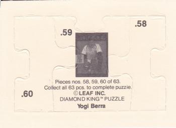 1990 Leaf - Yogi Berra Puzzle #58-60 Yogi Berra Back