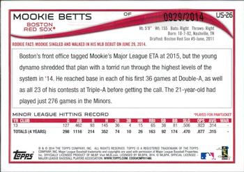 2014 Topps Update - Gold #US-26 Mookie Betts Back