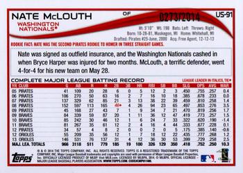 2014 Topps Update - Gold #US-91 Nate McLouth Back