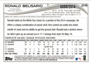 2014 Topps Update - Gold #US-156 Ronald Belisario Back