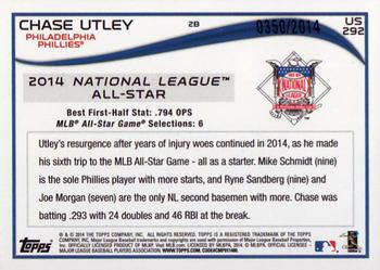2014 Topps Update - Gold #US-292 Chase Utley Back