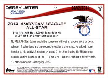 2014 Topps Update - Gold #US-2 Derek Jeter Back