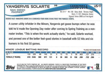2014 Topps Update - Gold #US-17 Yangervis Solarte Back