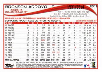 2014 Topps Update - Gold #US-19 Bronson Arroyo Back