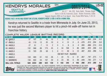 2014 Topps Update - Gold #US-22 Kendrys Morales Back