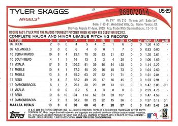 2014 Topps Update - Gold #US-29 Tyler Skaggs Back