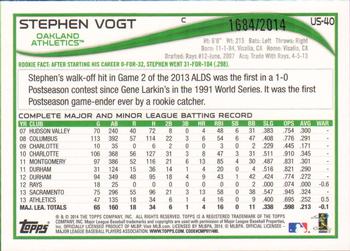 2014 Topps Update - Gold #US-40 Stephen Vogt Back