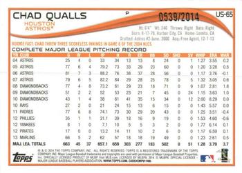 2014 Topps Update - Gold #US-65 Chad Qualls Back