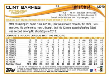 2014 Topps Update - Gold #US-79 Clint Barmes Back