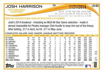2014 Topps Update - Gold #US-80 Josh Harrison Back