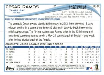 2014 Topps Update - Gold #US-86 Cesar Ramos Back