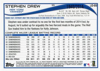 2014 Topps Update - Gold #US-89 Stephen Drew Back
